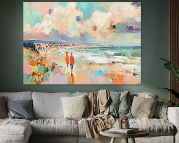 Beach couple in the evening light by Niklas Maximilian