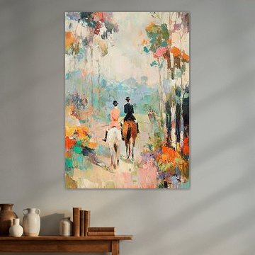 Ruiters op een bospad van Niklas Maximilian