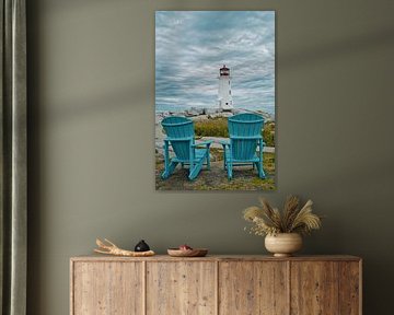 Peggy's Cove Leuchtturm mit Adirondack-Stühlen von Shottrotter