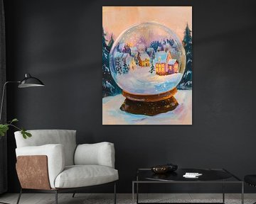 Christmas landscape | Atmospheric Christmas Village by Wonderful Art