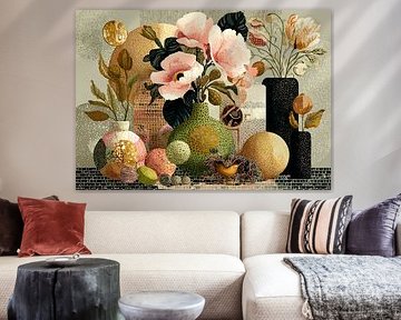 Arrangement floral moderne sur Peintures accrocheuses