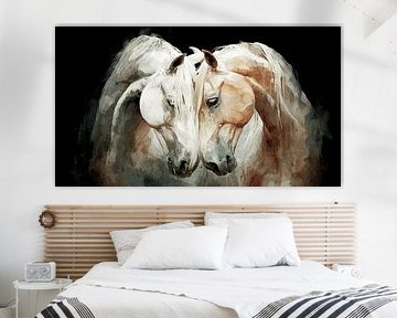 Embrace of Two Horses | Où l'ombre et la lumière s'entremêlent éternellement sur Karina Brouwer