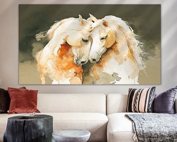 The Whispering Love Kiss of Two Horses by Karina Brouwer