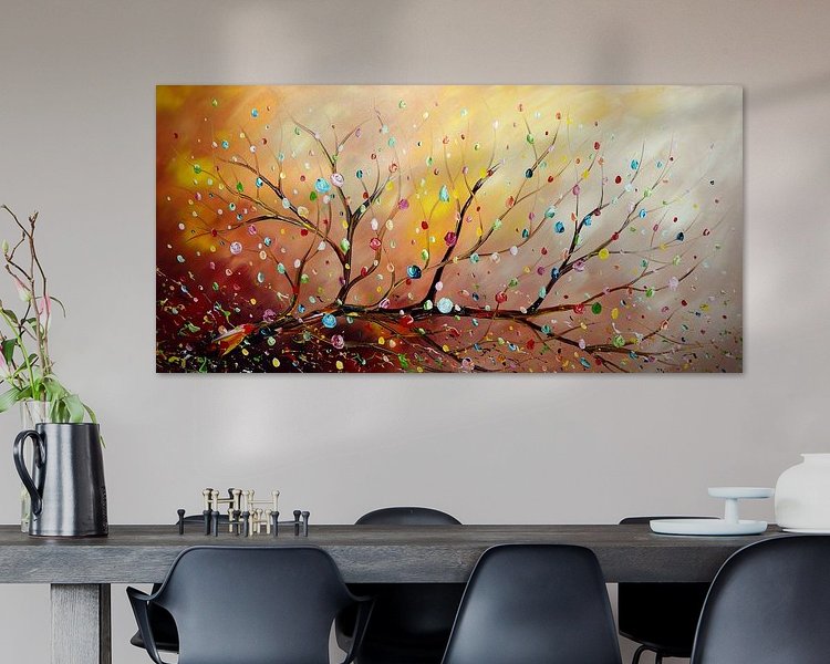 Voorbeeld van het werk in een kamer