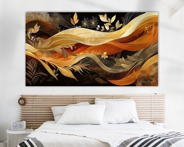 Waves Leaves | Creme Gold Leaves