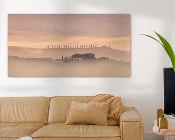 Foggy morning in Tuscany's Val d'Orcia, Italy by Adelheid Smitt