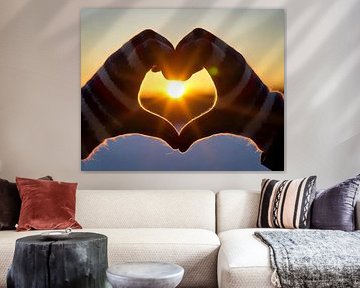 Golden heart in woollen gloves by Jean Pierre