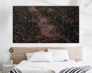 Snake Road Dolomites Italy | Winding Road in Autumn Colors by Photo Wall Decoration