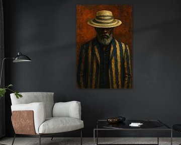 Vintage Portrait Man in stripe