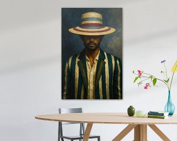 Vintage Portrait Striped Man