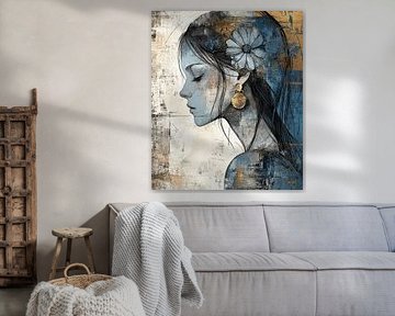 Gold-Ohrring | Frau Profil Gold-Ohrring