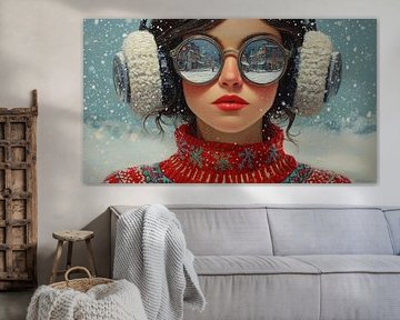 Red Sweater | Round Glasses, Red Sweater