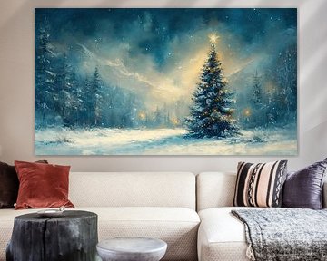 Kerst boom | Kerstboom in Sneeuw Nacht