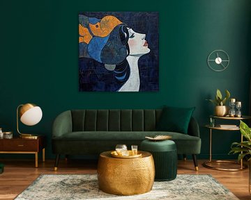 Bunte Frau | Elegantes Frauenprofil mit Farben