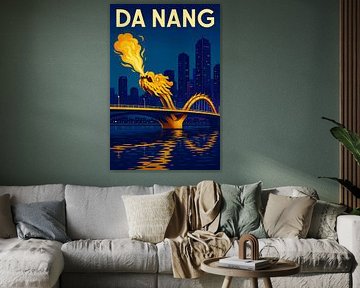 Da Nang Dragon Bridge Nightfire - Skyline Reflections & Urban Glow