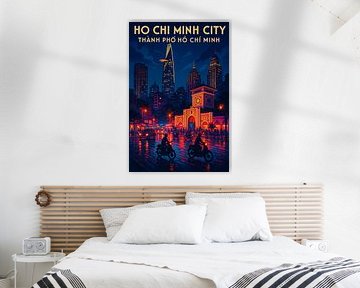 Ho-Chi-Minh-Stadt-Nachtlandschaft - Lebendige Skyline von Saigon & Marktglühen