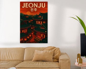 Jeonju Hanok Dorf Sonnenuntergang - Laternenstraßen & Traditionelle Dächer