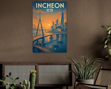 Incheon Waterfront Sunset - Moderne Brücken & Skyglow Reflections