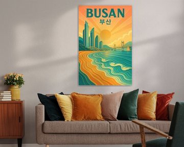 Busan Beach Horizon - Gwangan Bridge & Goldenes Morgenlicht