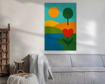 Abstract flora and fauna painting.