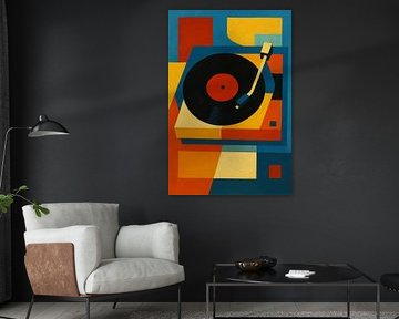 Record player illustration.