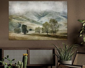 Hügel und Bäume - Green Quiet Kunstwerk