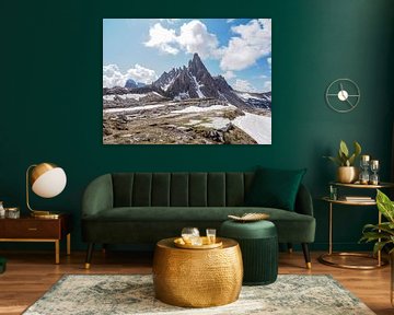 Majestic Three Peaks in South Tyrol - iconic mountain massif of the Dolomites, spectacular in light, shape and alpine landscape by Miriam Schwarzfischer Fotografie