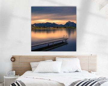 Zonsopkomst aan de Hopfensee, Beieren, Duitsland van Henk Meijer Photography