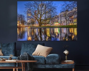 Avond op de Westersingel, Rotterdam van Frans Blok
