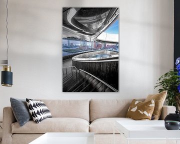 Rooftopview richting het centrum van Rotterdam van Leon Okkenburg