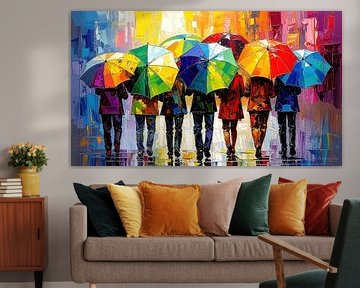 Where rain meets diversity: people in the universal colours of the Pride community