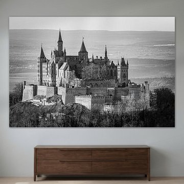 Burg Hohenzollern in Schwarz und Weiß