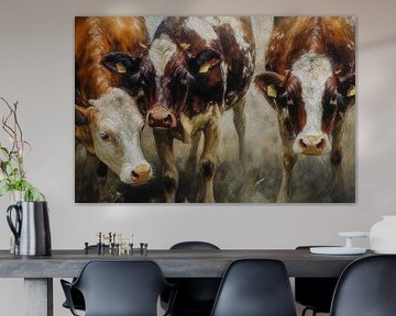 Curious cows portrait by Marjolein Deelen