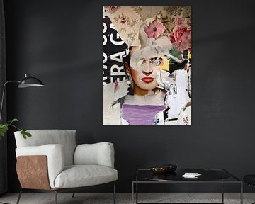Frida on torn posters by Ingrid van der Meer