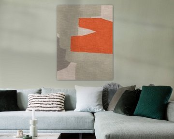 Orange and grey. Minimalist abstract in retro style