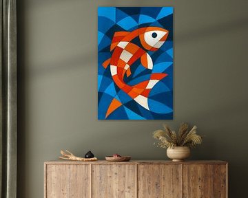 Abstrakte Koi-Karpfen-Malerei. von Galerie Hoppenbrouwers