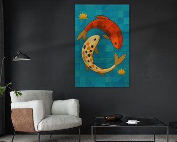 Koi carps painting. by Gallery Hoppenbrouwers