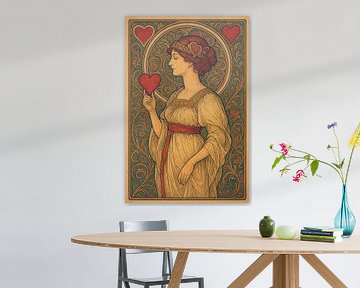 Beautiful queen of hearts illustration