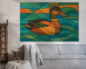 Mallard duck illustration.