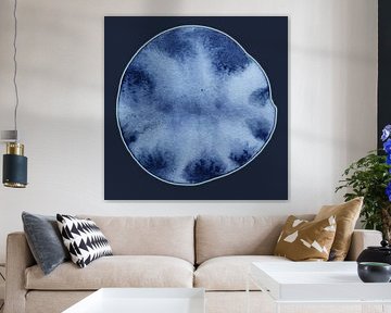 Soft Orb Aqua Mineral 972 - Calm abstract blue art with mineral texture by Saskia Mensink PRINTS