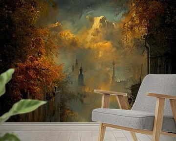 De Gouden Herfststraat naar het Licht | Waar Twee Schaduwen de Hemel Kussen