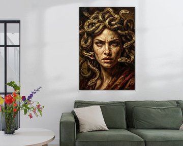 Medusa Painting with Snake Hair by Markus Gann