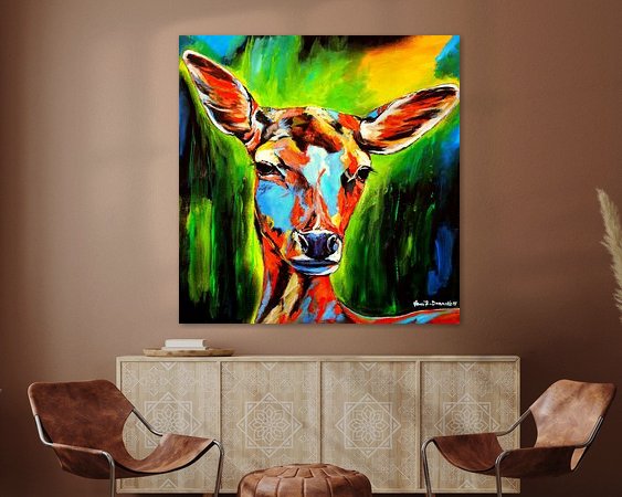 Voorbeeld van het werk in een kamer