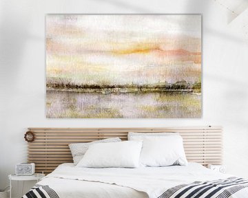 Extensive linear landscape in warm colours by Claudia Gründler