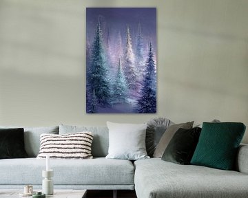 Arbres de Noël en Light Veil Sparkling Winter Forest