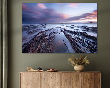 Rock grooves in the sea. A riot of colour at North Head Beach, Australia. by Jiri Viehmann