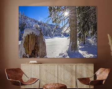 Winter sun over the Zauchensee