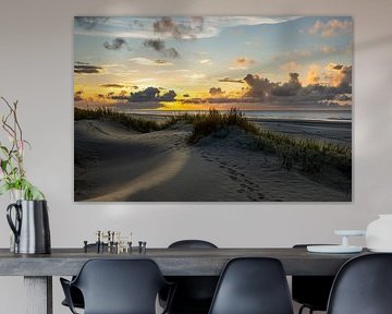 Sunset North Sea beach Ameland by Martien Hoogebeen Fotografie