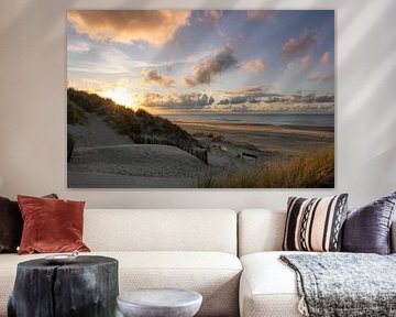 Sonnenuntergang Strand Ameland von Martien Hoogebeen Fotografie