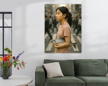 Eine Person, eine Straße und ein Fisch 09